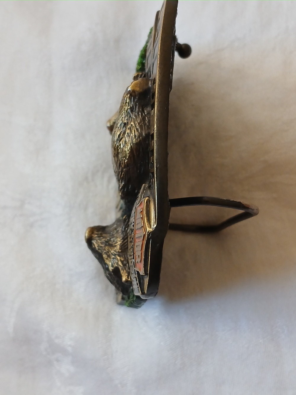 Vintage 1994 Harley Davidson Brass Belt Buckle CALL of the WILD Wolves Baron USA - Picture 7 of 10